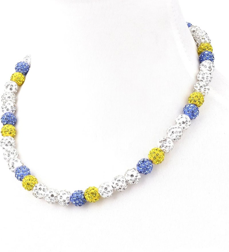 Krfy Baseball Necklaces for Boys, Bling Rhinestone Beaded Necklaces for Women Men, Diamond Baseball Drip Necklace Ice Bead Necklaces Inspired Sports Jewelry, 17.7 Inches, Age：Over 8 Years Old - Image 1